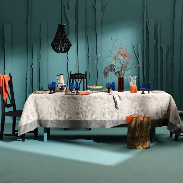 Tissu sur mesure Mille Prunus Silver laize...