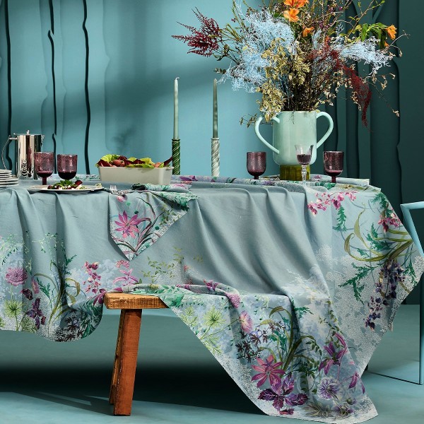 Chemin de table imprimé métis lin et coton lavé...