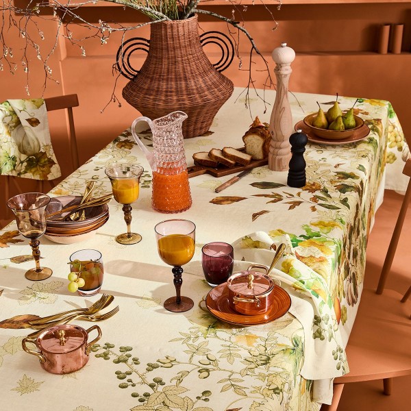Nappe imprimé métis lin/coton Délices d'automne...