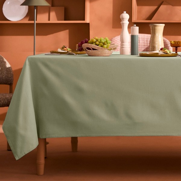 Nappe sur mesure coton uni Bastide Verde laize...