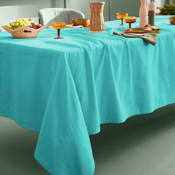 Nappe sur mesure coton uni Bastide Turquoise...