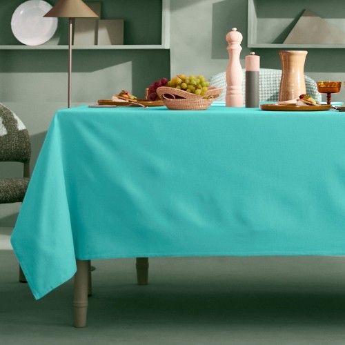 Nappe sur mesure coton uni Bastide Turquoise laize 180cm, Garnier-Thiébaut