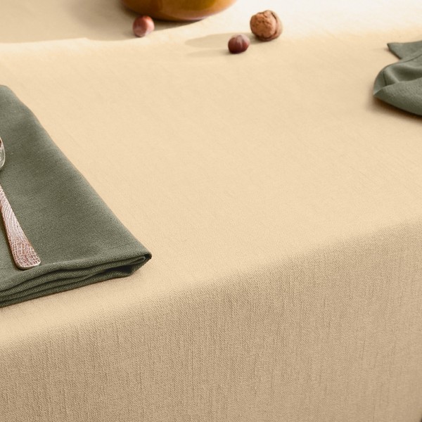 Nappe sur mesure coton uni Bastide Or pale...