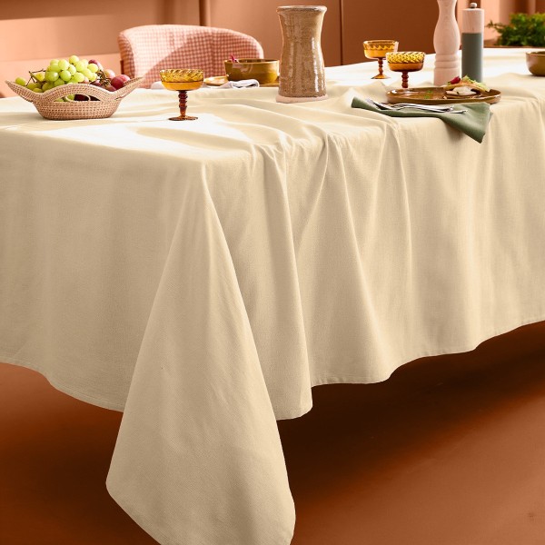 Nappe sur mesure coton uni Bastide Or pale...