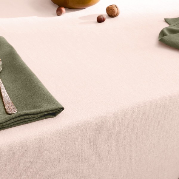 Nappe sur mesure coton uni Bastide Rose poudre...