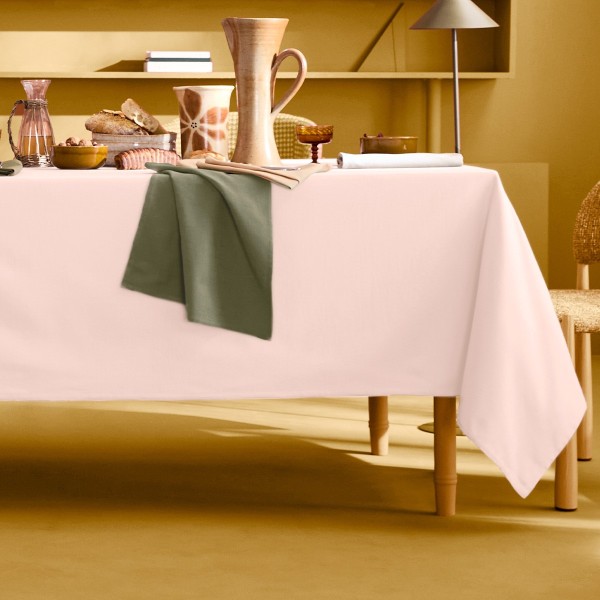 Nappe sur mesure coton uni Bastide Rose poudre...