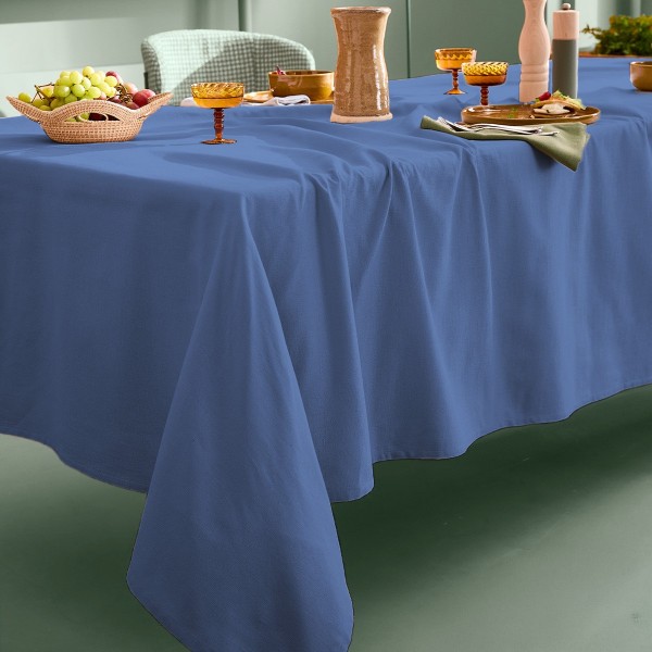 Nappe sur mesure coton uni Bastide Bleuet laize...
