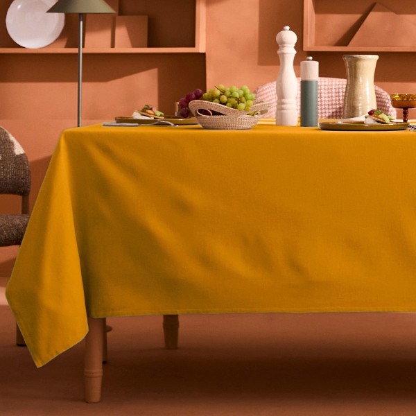 Nappe sur mesure coton uni Bastide Ocre laize 180cm, Garnier-Thiébaut