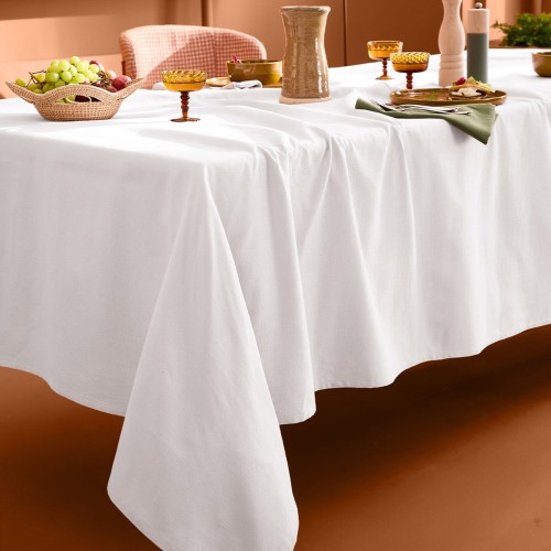 Nappe sur mesure coton uni Bastide Neige laize 180cm, Garnier-Thiébaut