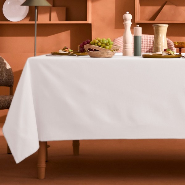 Nappe sur mesure coton uni Bastide Neige laize...