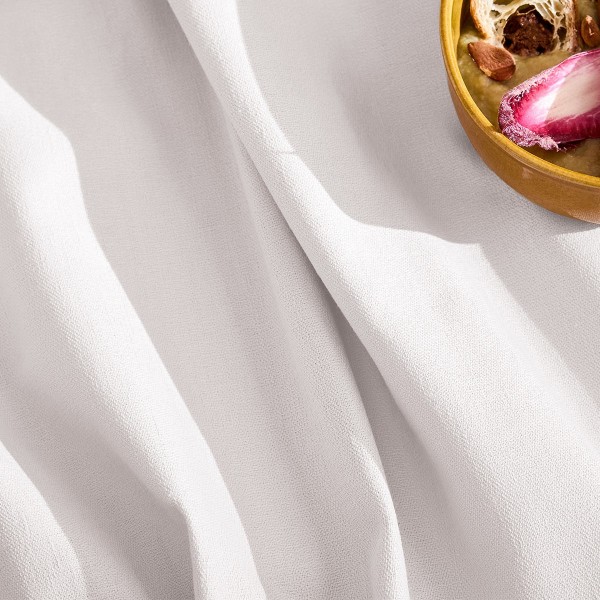 Nappe sur mesure coton uni Bastide Neige laize...