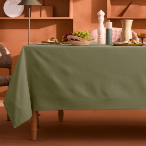 Nappe sur mesure coton uni Bastide Kaki laize 180cm, Garnier-Thiébaut