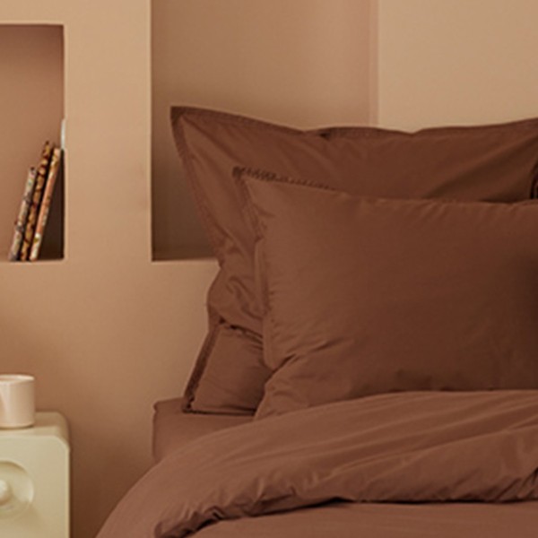 Drap plat uni en percale de coton 80 fils...