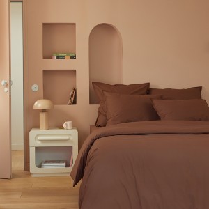 Housse de couette unie en percale de coton 80 fils/cm² Première Espresso, Essix