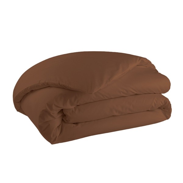 Parure de lit unie en percale de coton 80...