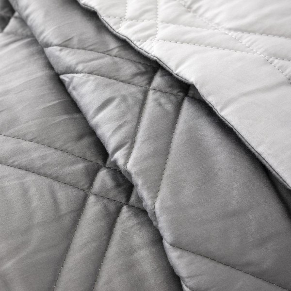 Couvre lit matelassé bicolore réversible satin...