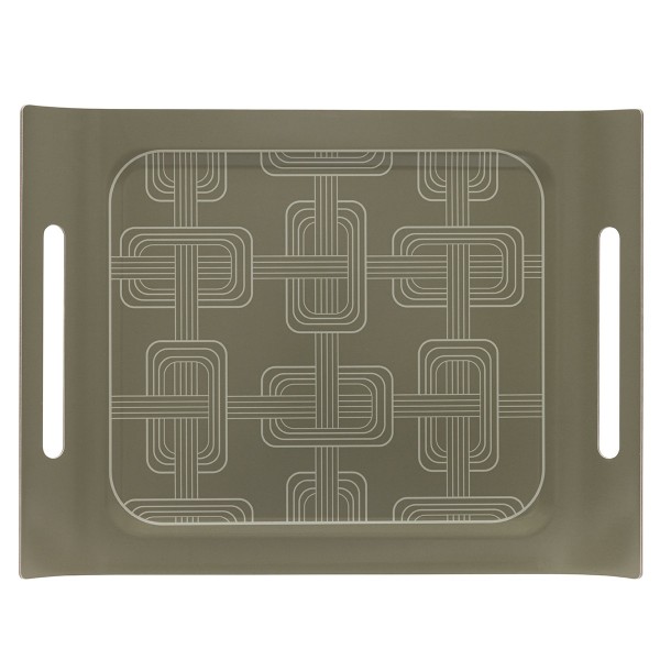 Plateau de service en bois 100% bouleau Hôtel particulier Buis 58x42cm, Le Jacquard Français