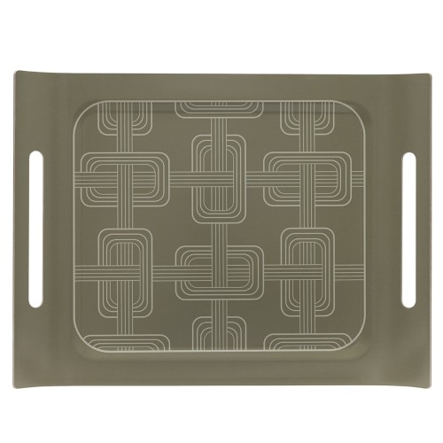 Plateau de service en bois 100% bouleau Hôtel particulier Buis 58x42cm, Le Jacquard Français