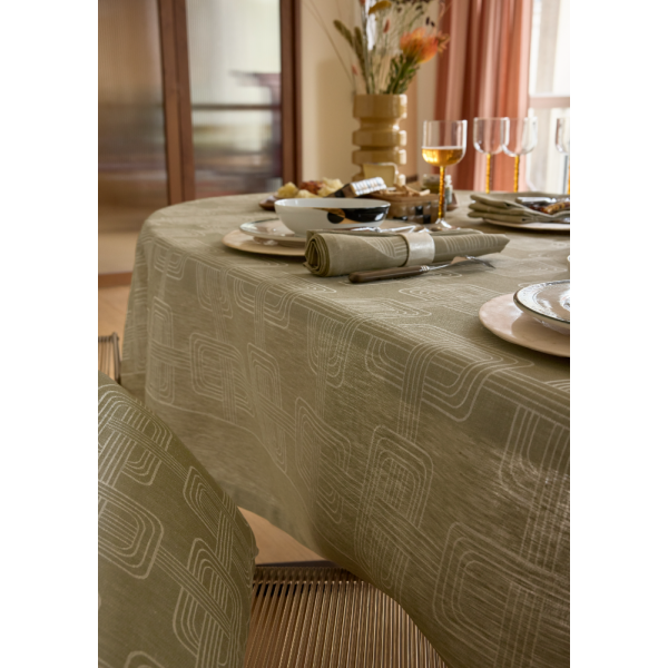 Petit Carré déco jacquard pur lin Hôtel...