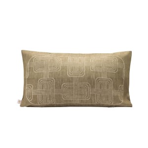Housse de coussin pur lin Hôtel particulier Buis, Le Jacquard Français 2