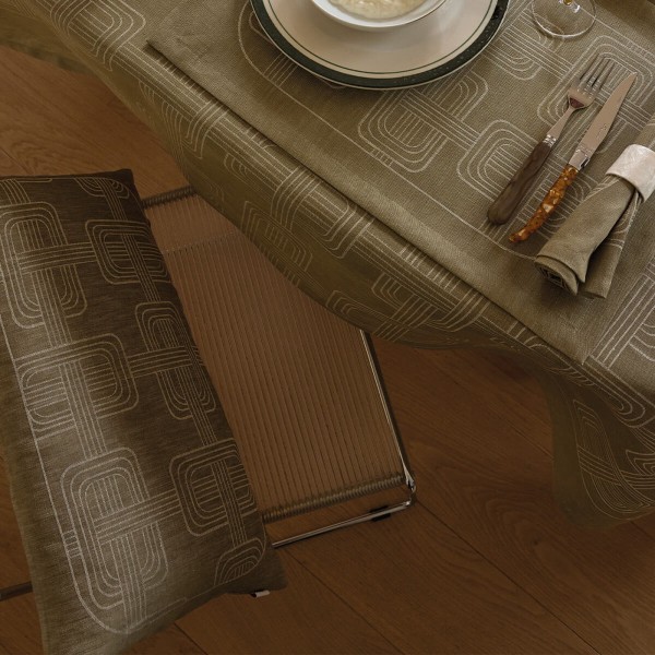 Housse de coussin pur lin Hôtel particulier Buis, Le Jacquard Français