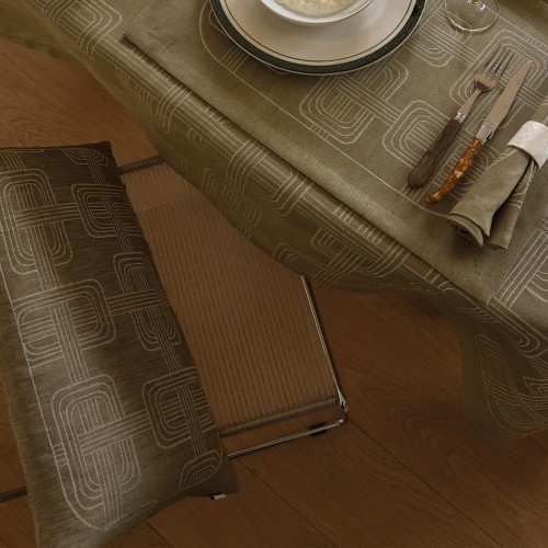 Housse de coussin pur lin Hôtel particulier Buis, Le Jacquard Français