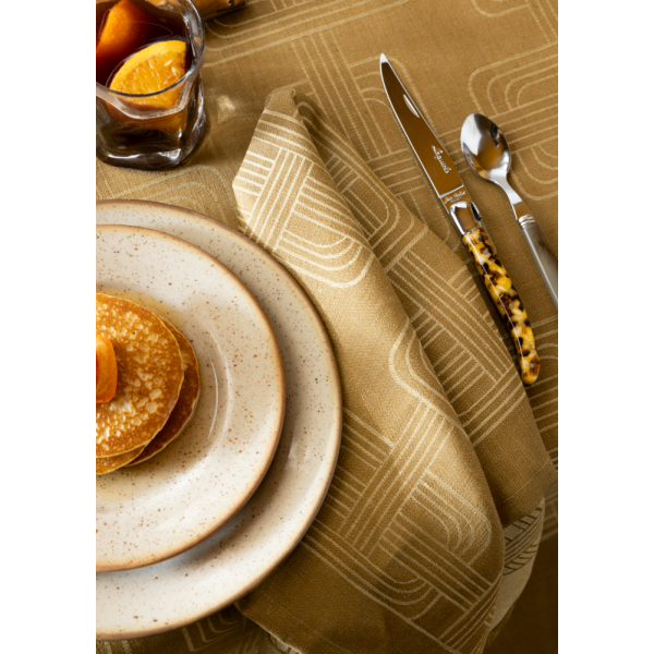 Petit Carré déco jacquard pur lin Hôtel...