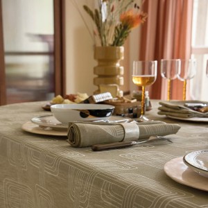Petit Carré déco jacquard pur lin Hôtel particulier Buis, Le Jacquard Français