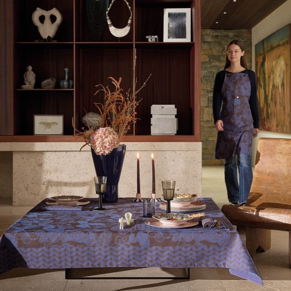 Nappe coton Sulawesi Terre indigo, Le Jacquard Français
