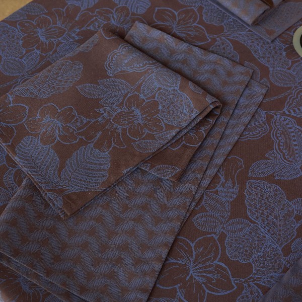 Nappe coton Sulawesi Terre indigo, Le Jacquard...