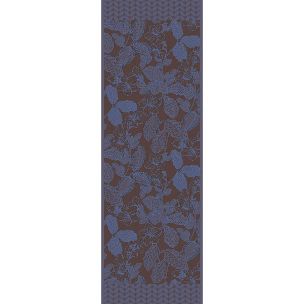 Chemin de table coton Sulawesi Terre indigo, Le Jacquard Français