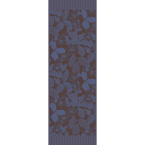 Chemin de table coton Sulawesi Terre indigo, Le Jacquard Français