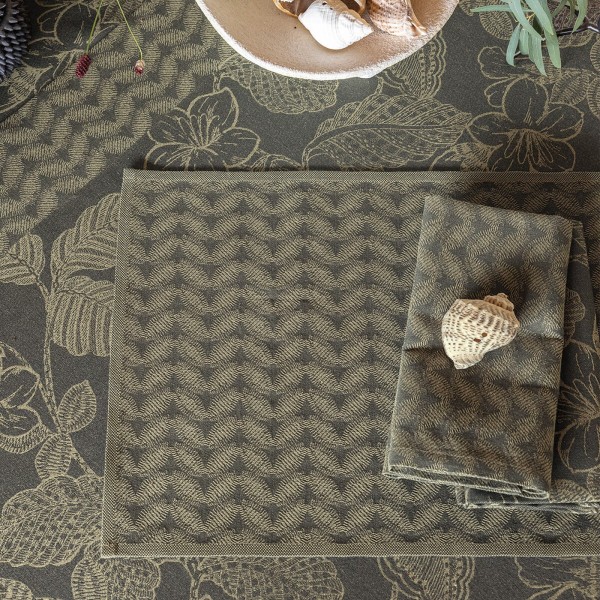 Serviettes de table coton Sulawesi Feuillage...