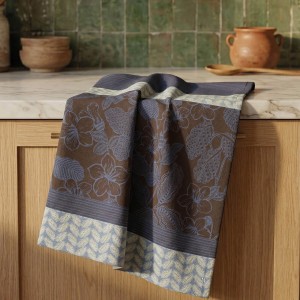 Torchons de cuisine coton Sulawesi Terre indigo, Le Jacquard Français 2