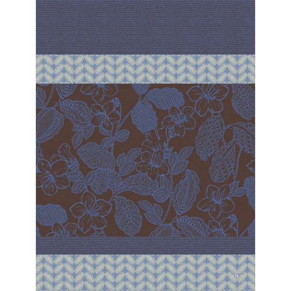 Torchons de cuisine coton Sulawesi Terre indigo, Le Jacquard Français