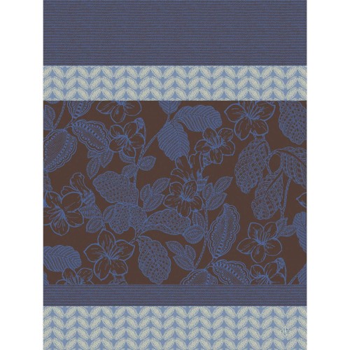 Torchons de cuisine coton Sulawesi Terre indigo, Le Jacquard Français