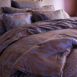 Le Jacquard Français - Parure de lit jacquard coton 80fils/cm² Sulawesi Terre indigo