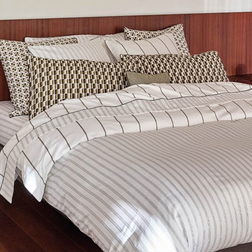 Le Jacquard Français - Parure de lit imprimée satin de coton 120 fils/cm² Savile row Mayfair