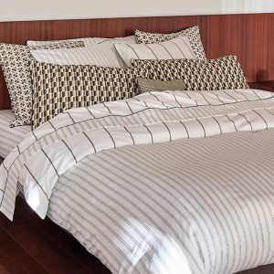 Le Jacquard Français - Housse de couette imprimée satin de coton 120 fils/cm² Savile row Mayfair