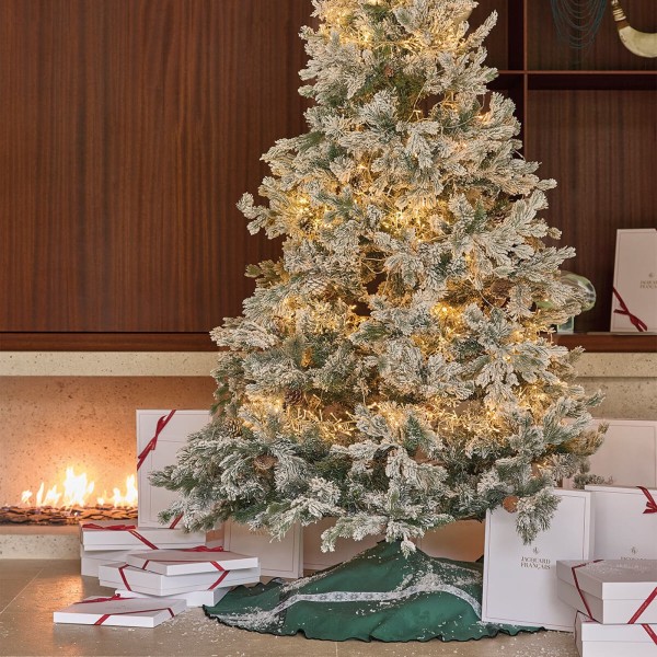 Tapis de sapin de Noël Sous les étoiles Gui, Le Jacquard Français