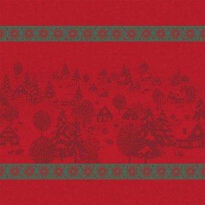 Serviettes de table de Noël Sous les étoiles Houx, Le Jacquard Français