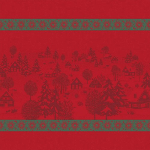 Serviettes de table de Noël Sous les étoiles Houx, Le Jacquard Français
