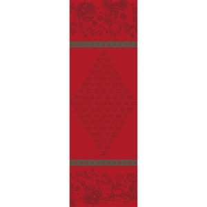 Chemin de table de Noël coton Sous les étoiles Houx, Le Jacquard Français