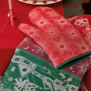 Torchons de cuisine pur coton Sous les étoiles Houx, Le Jacquard Français 2