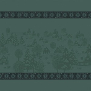 Serviettes de table de Noël Sous les étoiles Gui, Le Jacquard Français