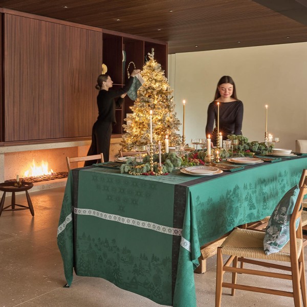 Petit Carré déco de Noël Sous les étoiles Gui,...