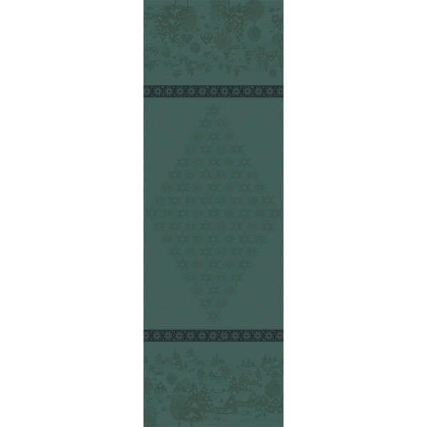 Chemin de table de Noël coton Sous les étoiles Gui, Le Jacquard Français