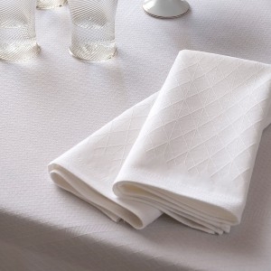 Serviettes de table coton et lin Club Albâtre, Le Jacquard Français