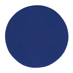 Sets de table antitache coton et lin Club Losanges Deep Blue D42cm, Le Jacquard Français