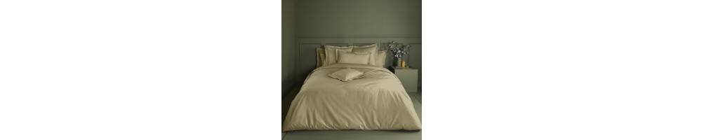 Linge de lit haut de gamme, parures de lit de qualité et de luxe unies